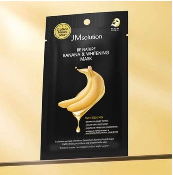 Відбілююча маска для обличчя з екстрактом банана JMsolution Be Nature Banana & Whitening Mask 000304 фото