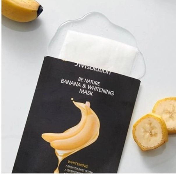 Відбілююча маска для обличчя з екстрактом банана JMsolution Be Nature Banana & Whitening Mask 000304 фото