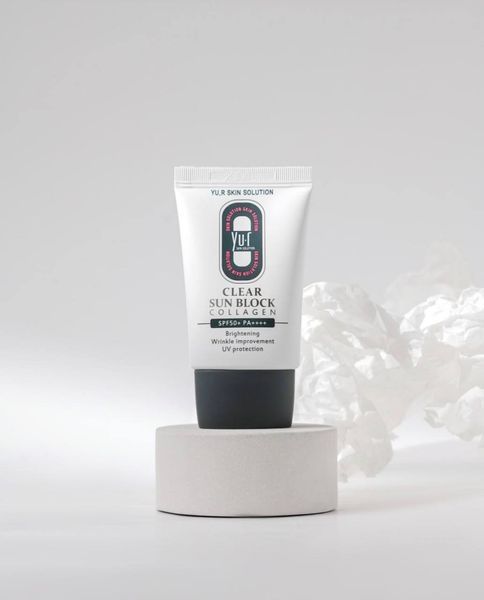 Легкий сонцезахисний крем з колагеном Yu.R Clear Sun Block Collagen Spf 50+ PA++++ 00002 фото