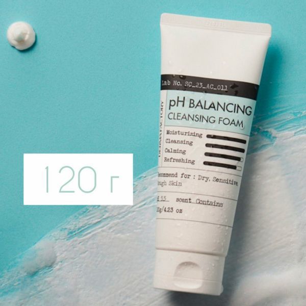 Нейтральна пінка для вмивання обличчя pH Balancing Cleansing Foam Derma Factory 00027 фото