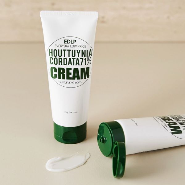 Крем для обличчя з екстрактом квітки хауттюйнії Houttuynia Cordata 71% Cream Derma Factory 00030 фото