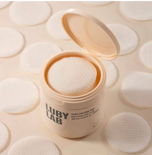 Пілінг-пад для очищення пор шкіри обличчя - LUBYLAB Pore Peeling Pad 125 мл / 60 шт М-140 фото