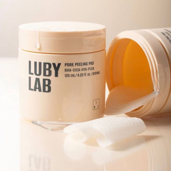 Пілінг-пад для очищення пор шкіри обличчя - LUBYLAB Pore Peeling Pad 125 мл / 60 шт М-140 фото
